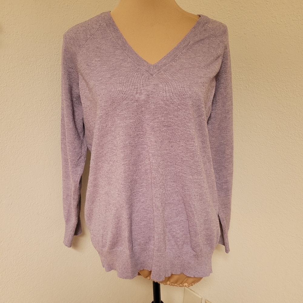 Torrid Lavender V-Neck Long Sleeve Sweater